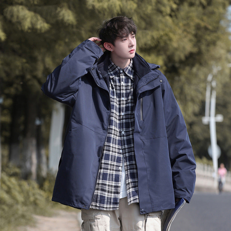 Detachable jacket cotton-padded coat men's and women's same autumn and winter functional three-in-one mountaineering cotton-padded jacket workwear cotton-padded jacket