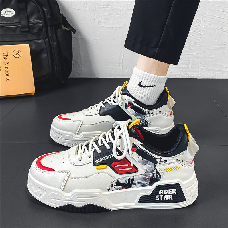 Men's Shoes Autumn Casual Design Niche Sneakers Youth Sports Thick-Soled Heightening Canvas Trendy Shoes