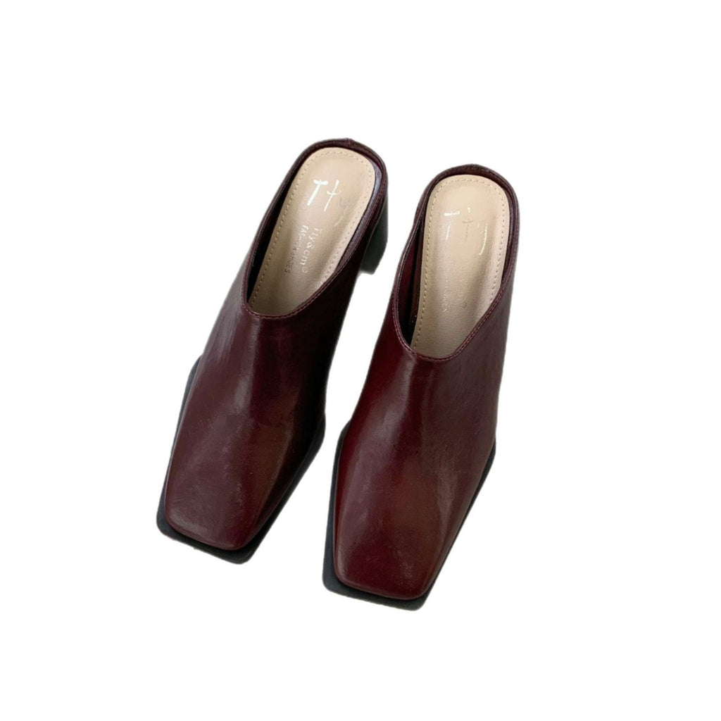 Niche Design Simple Slippers Korean Style Ladies High Heels 2025 Spring and Autumn New Distinctive Square Toe Fashion Single Shoes