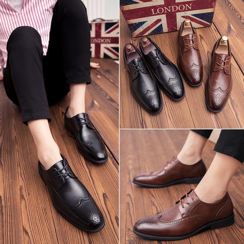 Large Size 48 Men's Formal Pointed Leather Shoes Leather Shoes Soft Leather British Men's Leather Mens Shoes