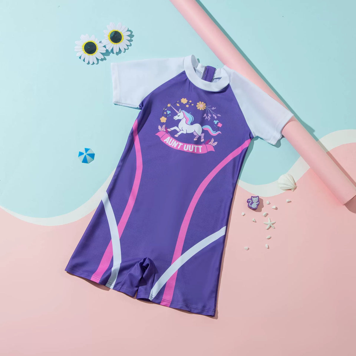 Conservative Swimsuit Girl Siaman Princess Western Style Cartoon Unicorn Small Middle School Big Kids Student Swimming Pool Swimsuit