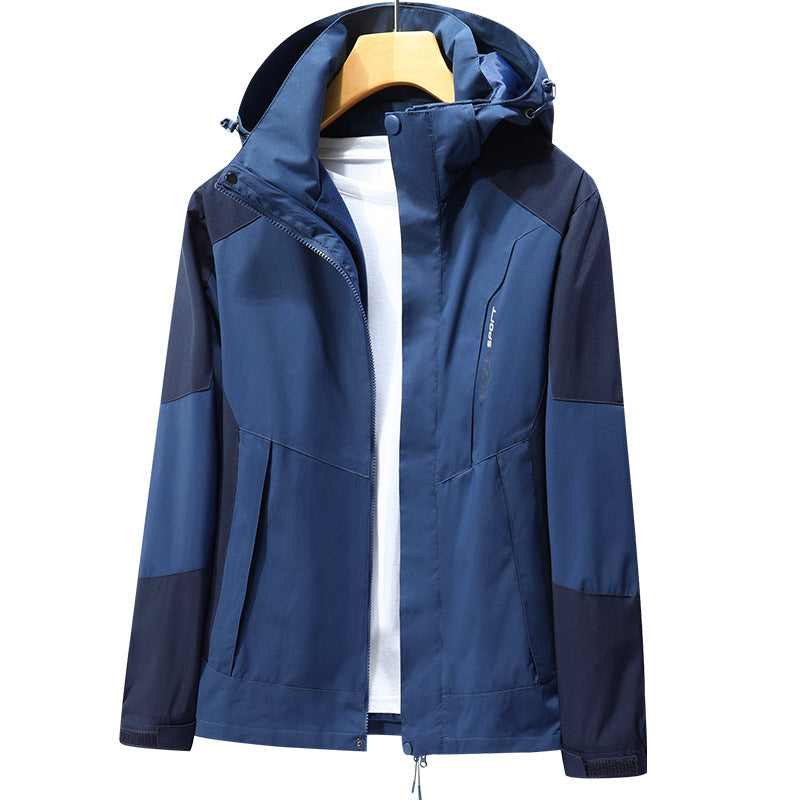 Jackets for Men and Women, Windproof and Waterproof Outdoor Sports Mountaineering Clothing, Fashionable and Trendy Spliced Color Hooded Jackets
