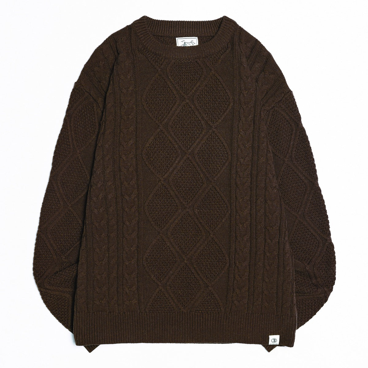 2024 American-style vintage twist knitted sweater men's loose round neck casual fashion brand all-match sweater men's gray and blue