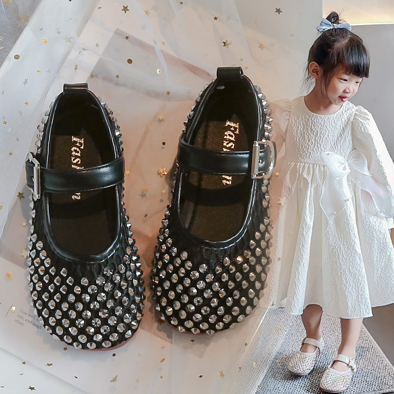 Girls' Hollow-Out Full-Diamond Sandals 2026 Summer Cool Little Girl Rhinestone Crystal Princess Shoes for Small, Medium and Large Children