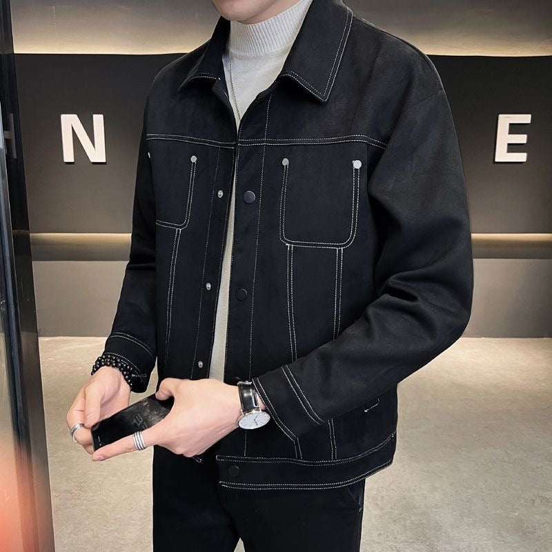 Leather Jacket for Men, Spring and Autumn 2025 New Style, Cool and High-End Korean Style Casual Leather Jacket for Men, Trendy