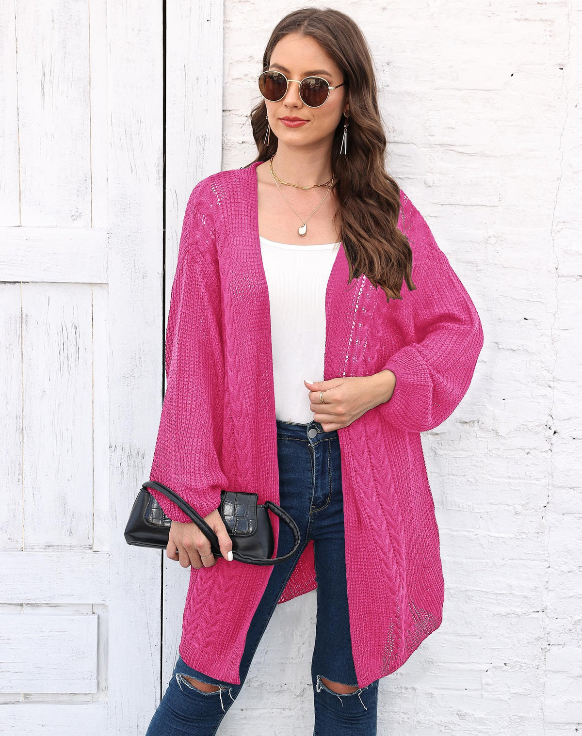 Women's Cardigan Air-Conditioning Sweater Cross-Border European and American Fashion Spring and Autumn New Woven Sweater Loose Casual Sweater Coat 641
