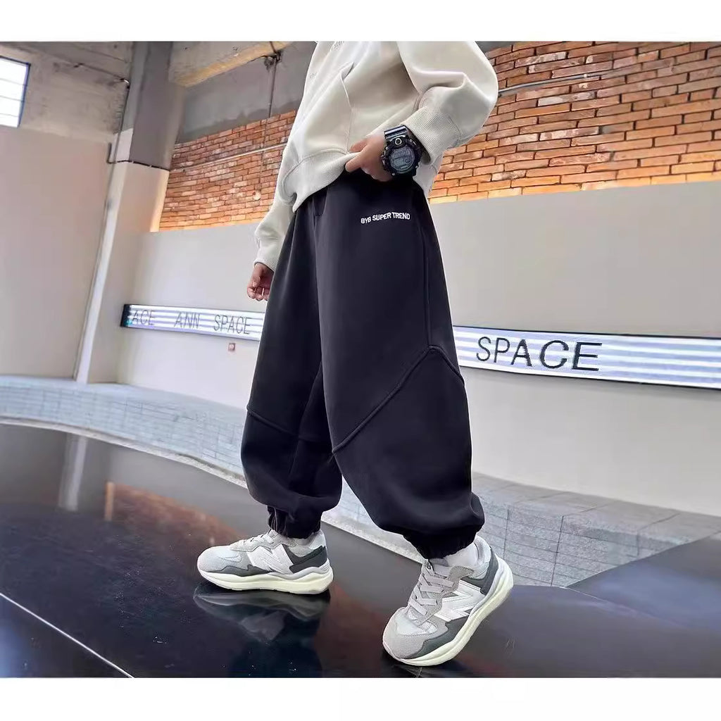 Boys' Pants Spring and Autumn 2024 New Western Style Children's Casual Pants Large Children's Loose Trousers Spring Wear Trendy Sweat Pants