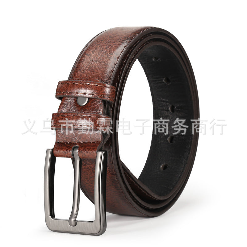 Belt Men's Belt Boys Imitation Cowhide Pin Buckle Belt Middle-aged Youth Leisure Trendy Men's Belt Wholesale