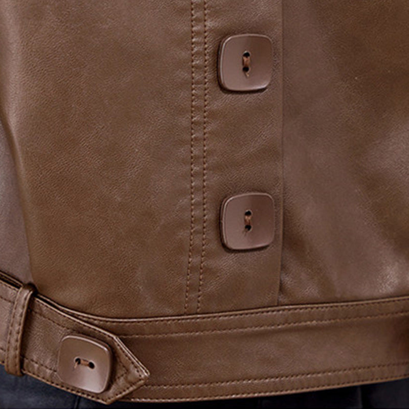 This Year's Popular Leather Jacket for Women 2024 New Short Autumn and Winter Thickeneded Elegant Pu Leather Jacket Top