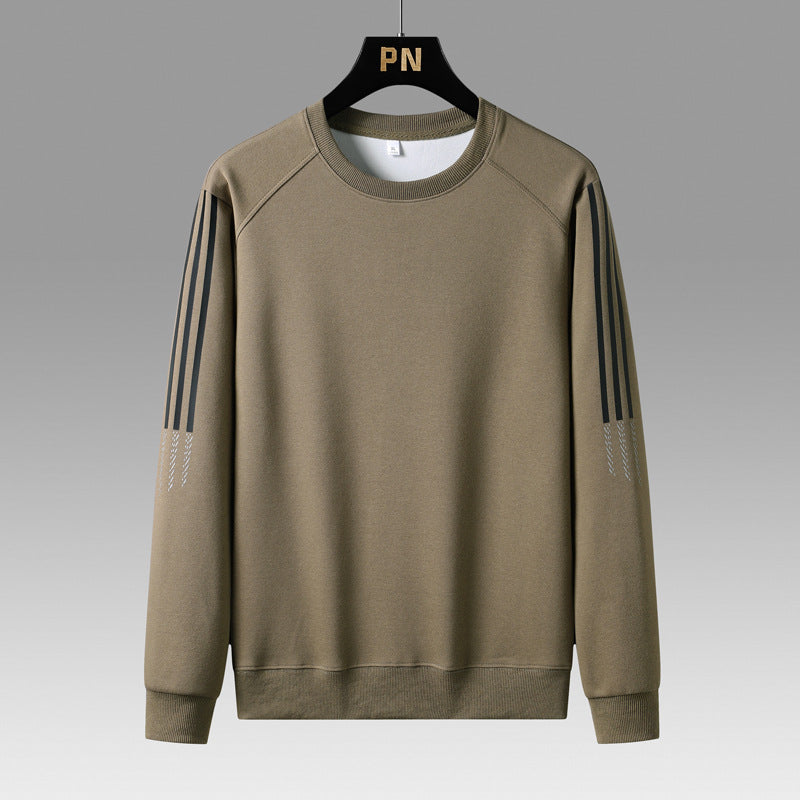 Sweater Men's Spring and Autumn 2024 New Round Neck Loose Casual Long-sleeved T-shirt Trendy All-match Base Shirt Top