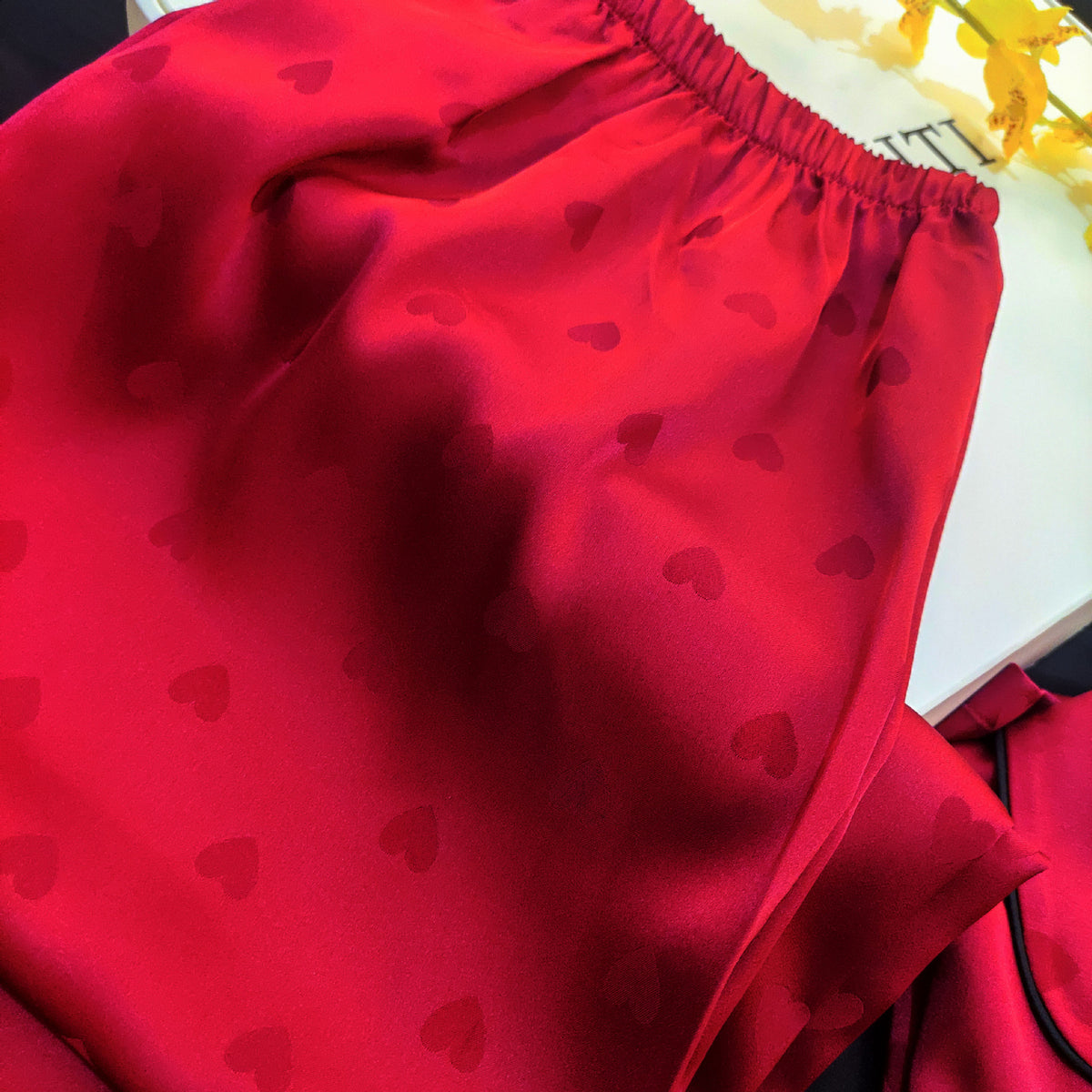 2024 New Wedding New Year Couple Red Pajamas Women's Spring and Autumn Ice Silk Long-Sleeved Pants Men's Aunt Home Clothing Set