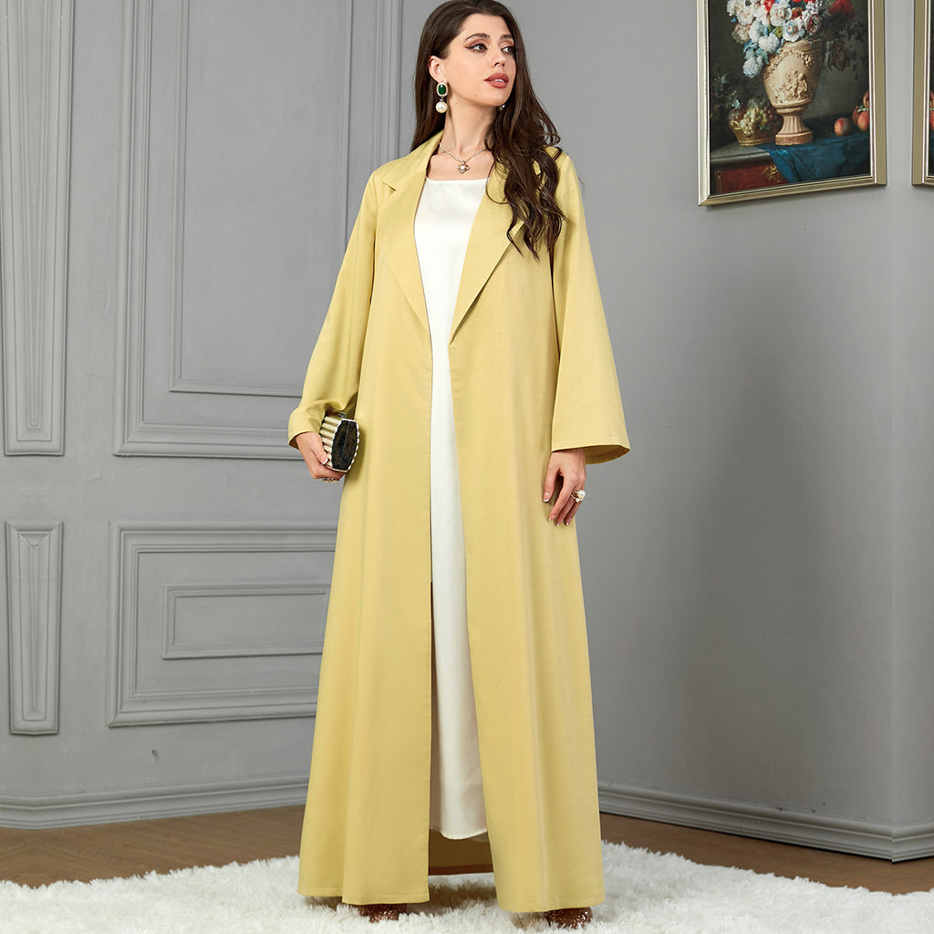 37992025 Autumn and Winter Hot-Selling Yellow Lapel Jacket Women's Fashionable Long-Sleeved Outerwear