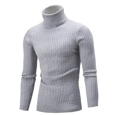 2020 Autumn and Winter Men's Sweaters Winter Trendy Solid Color High Lapel Knitwears Korean Style Slim Men's Turtleneck Sweaters