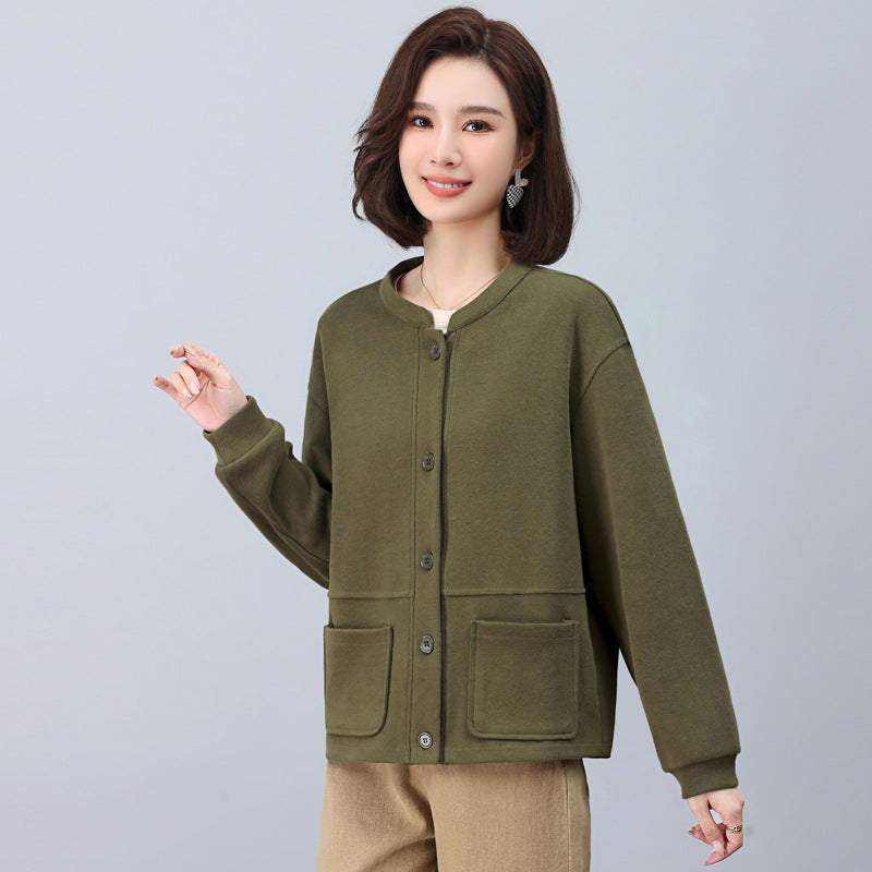 Women's Sweater 2025 New Casual Explosions Cardigan Middle-aged Mother Sports Coat Spring and Autumn Thin Hooded Top
