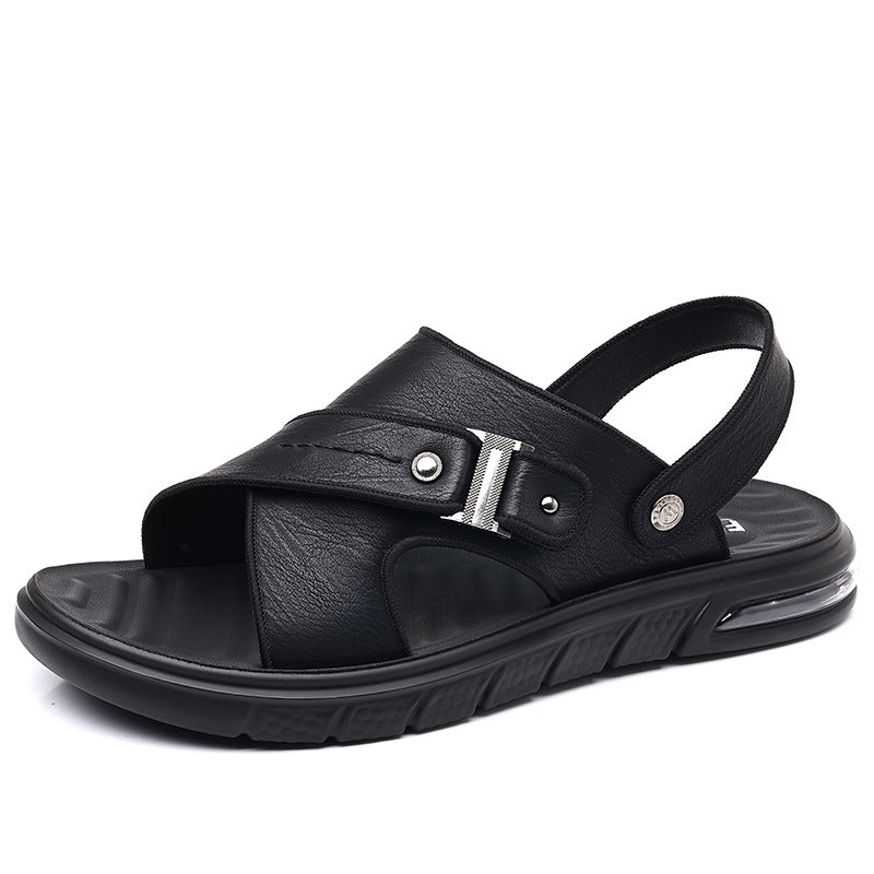 2024 Sandals Men's Casual New Beach Shoes Thick Sole Sandals One-piece Sandals Men's Dual-use Sandals