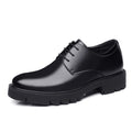 Leather Shoes Men's Business Formal Wear Breathable Soft Leather Black Wedding Shoes Height Increasing 10cm Large Size Sj7106