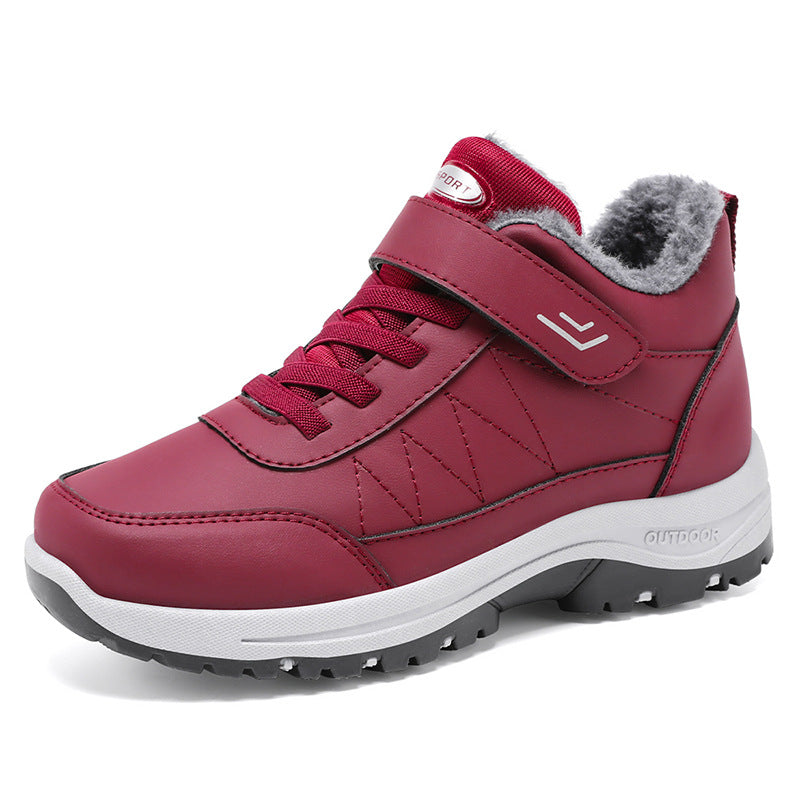 Shoes Men's Cotton Shoes Winter Thickened Velvet Outdoor Casual Snow Boots Velcro Walking Shoes Men's and Women's Same Style Dropshipping