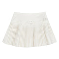 White Skirt, Bow Skirt, Black Pleated Skirt, Women's Early Autumn High-Waisted Slimming Look A-Line Skirt, Woolen Skirt
