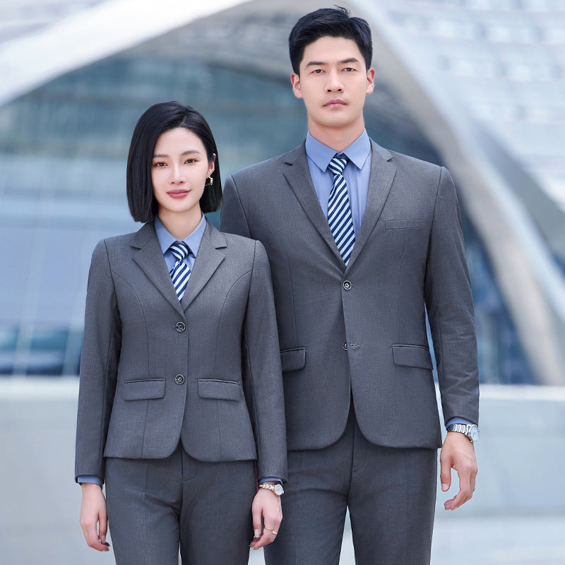 Autumn and Winter Thickened Men's Double-button Black Interview Business Dress Unisex Business Suit suit Three-piece Set