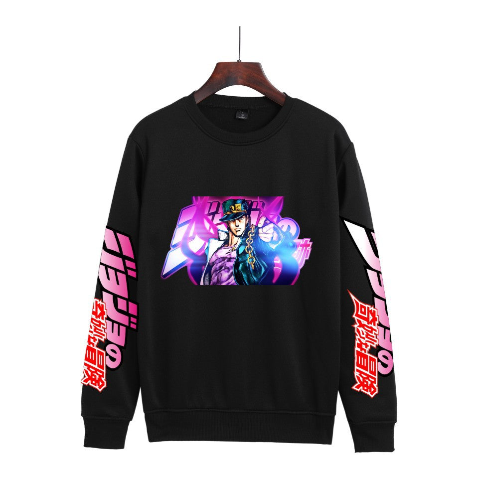 Cross-border Hot Hoodie JOJO's Wonderful Adventure Popular Printing Casual Men's and Women's Round Neck Sweater Autumn and Winter Fashion Spot