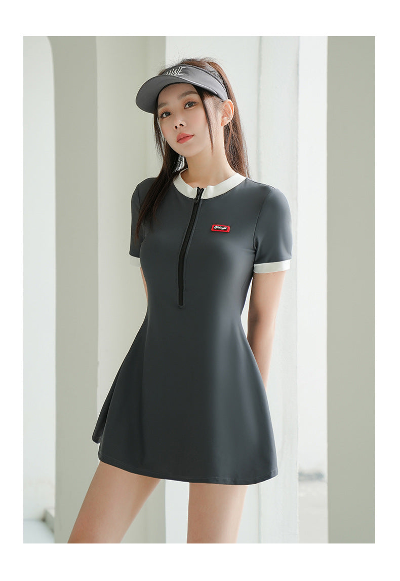 2025 New Swimwear Girl's Sports Swimwear Body-Slimming Belly-Covering Swimwear for Students Vacation Hot Spring Vacation