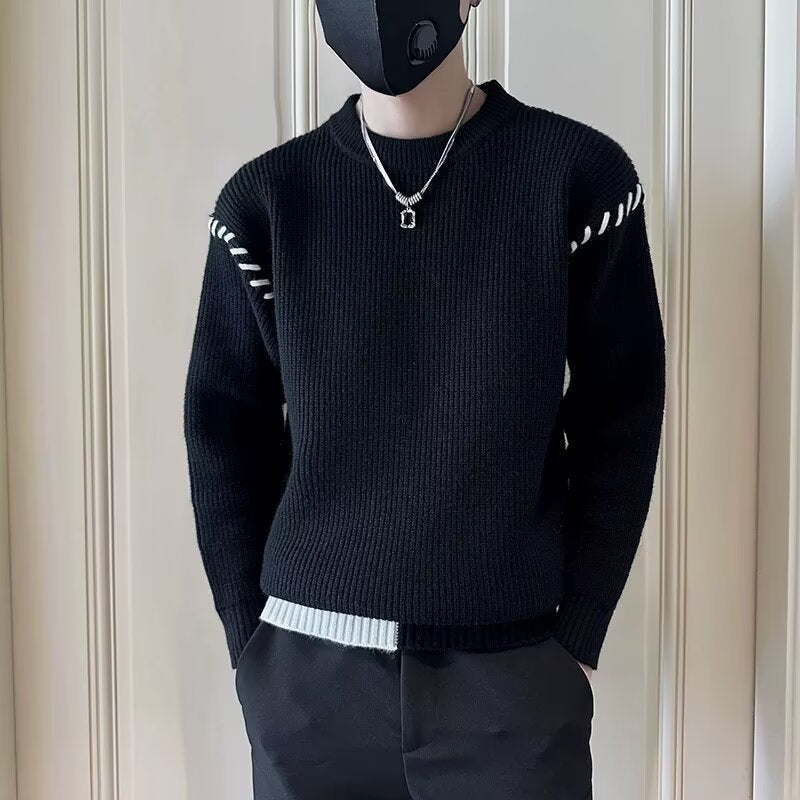 Autumn and winter new men's sweater high-end soft and comfortable sweater base fashion versatile trendy men's sweater