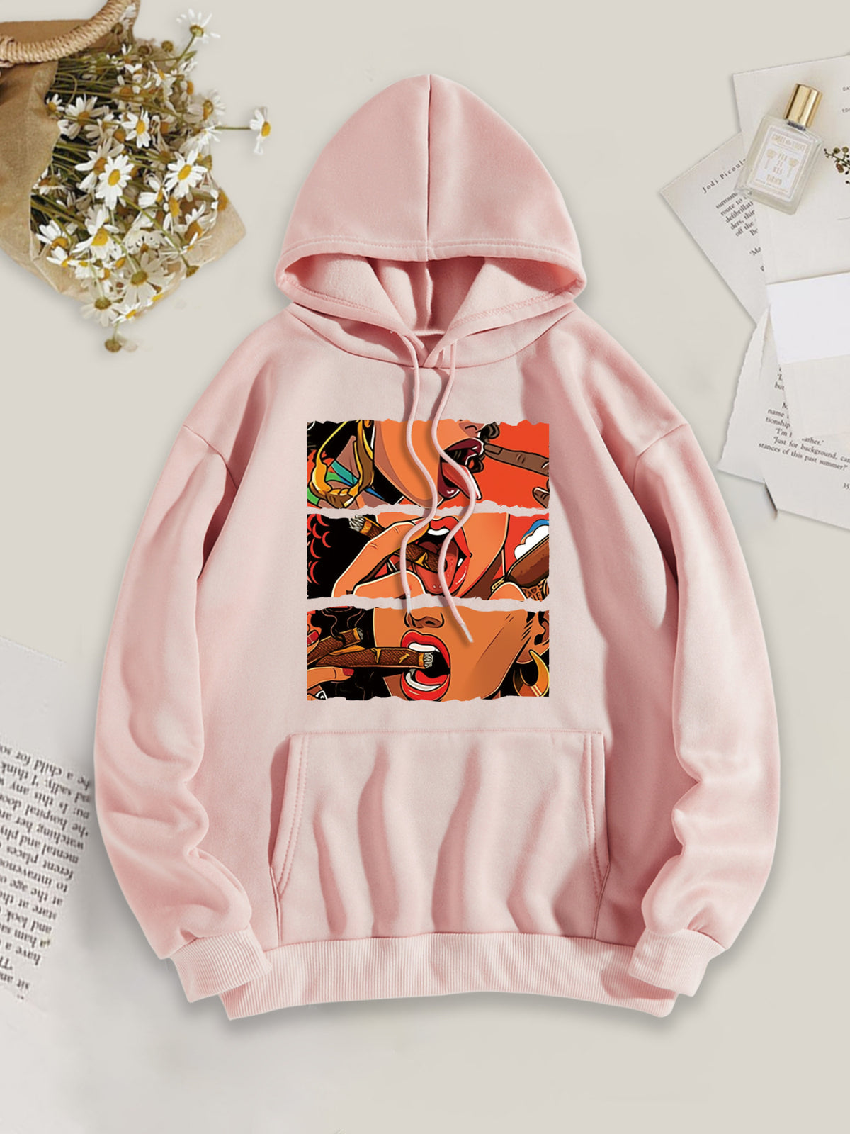 Women's Casual Multicolor Hoodie-Print Hoodie