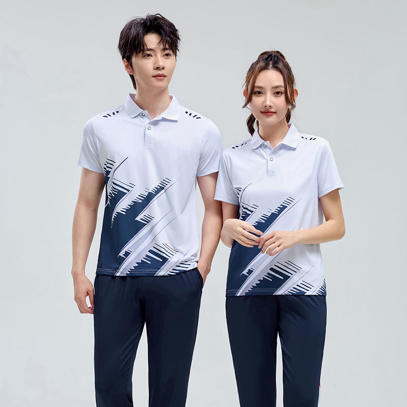 Sportswear suit Men's and Women's Summer Thin Quick-drying Short-sleeved Trousers Couple's Class Clothes plus size Group Aerobics Clothing