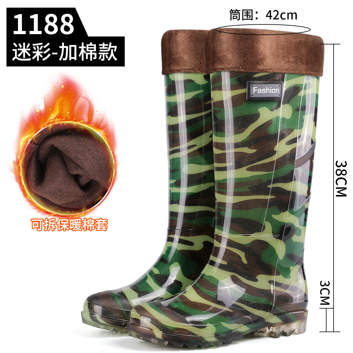 Men's Gray Plain Rain Boots, Labor Protection Boots, High Rain Boots, Protective Long-Tube Men's Water Shoes, Outdoor Camouflage Water Boots, Rubber Boots