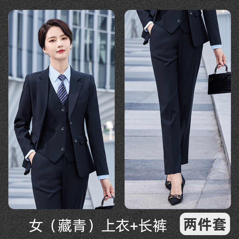 Suit Set Men's Business Wear Men's and Women's Same Formalism 4s Shop Tooling Sales Department Autumn and Winter Vest Work Clothes Suit