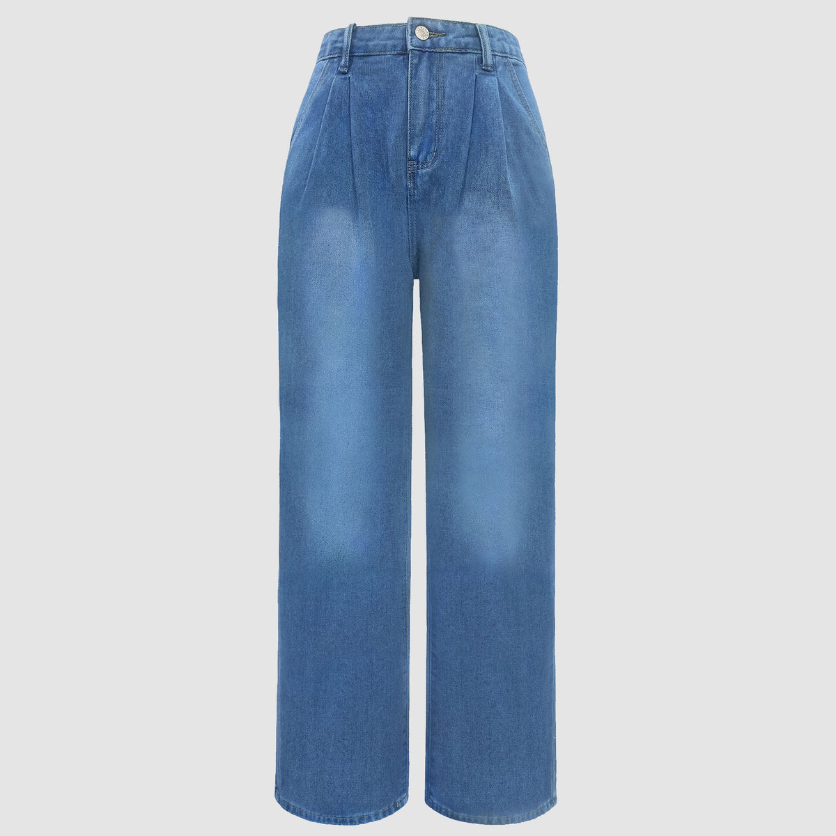 Amazon Casual Jeans for Women, Cross-Border High-Waisted Slimming Wide-Leg Pants, Loose Floor-Length Pants, Denim Trousers, Versatile