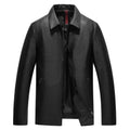 High-end men's lapel leather clothing middle-aged business leather jacket trend fashion imitation leather men's Korean jacket manufacturers
