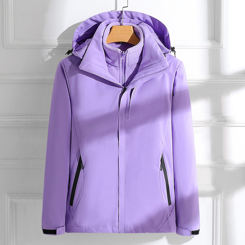 Jacket Bird's three-in-one detachable coat men's autumn and winter waterproof cold-proof warm mountaineering outdoor ski suit women