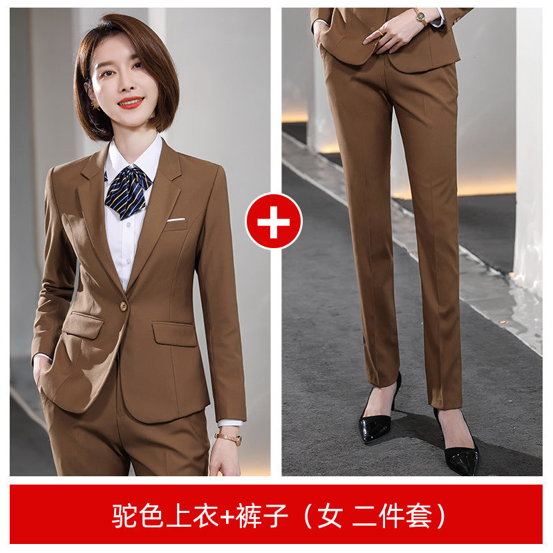 Business Attire for Men and Women, Autumn and Winter Fashionable Slim Business Suits, Women's Four-Piece Vest Formal Suits
