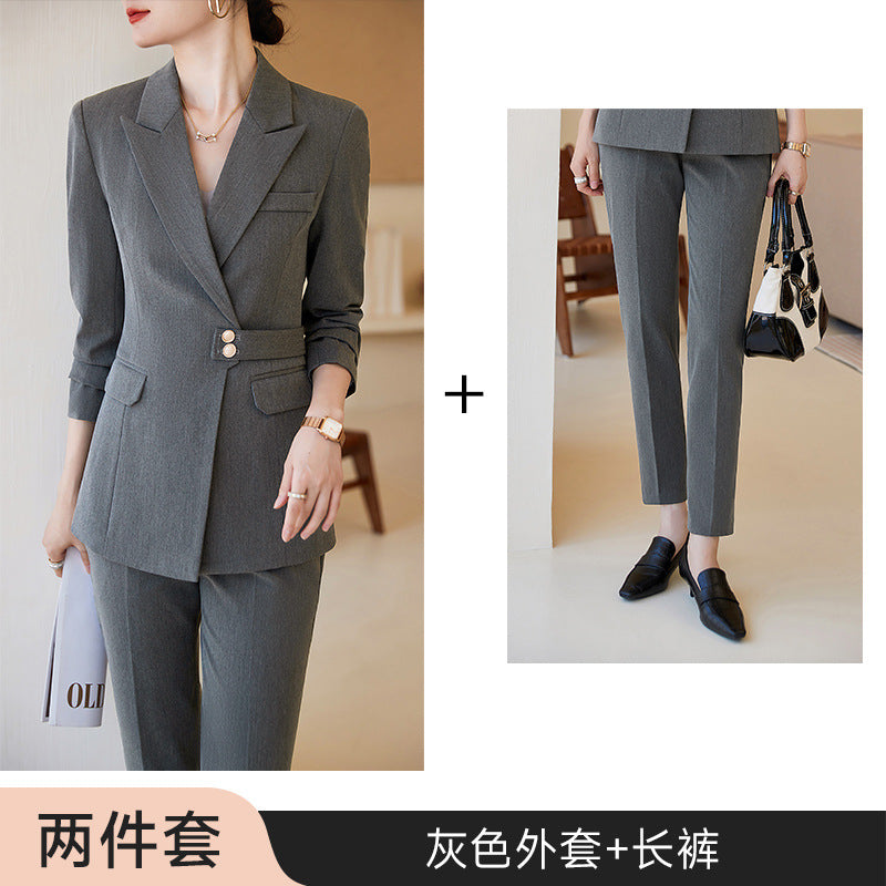 Professional suit suit women's spring and autumn elegant slim waist design suit workplace work clothes commuter work clothes