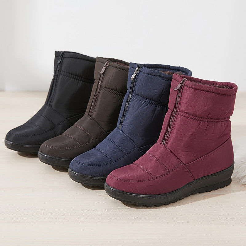 Women's Winter Snow Boots with Plush Lining, Waterproof Short Boots, Warm and Thickened, Cross-Border Women's Boots, Waterproof Large-Size Women's Shoes