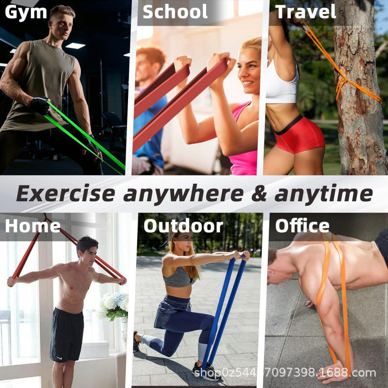 Customized Tpe Silicone Yoga Resistance Band Tension Band Elastic Rope Sports Fitness Yoga Training Red Equipment Elastic Band