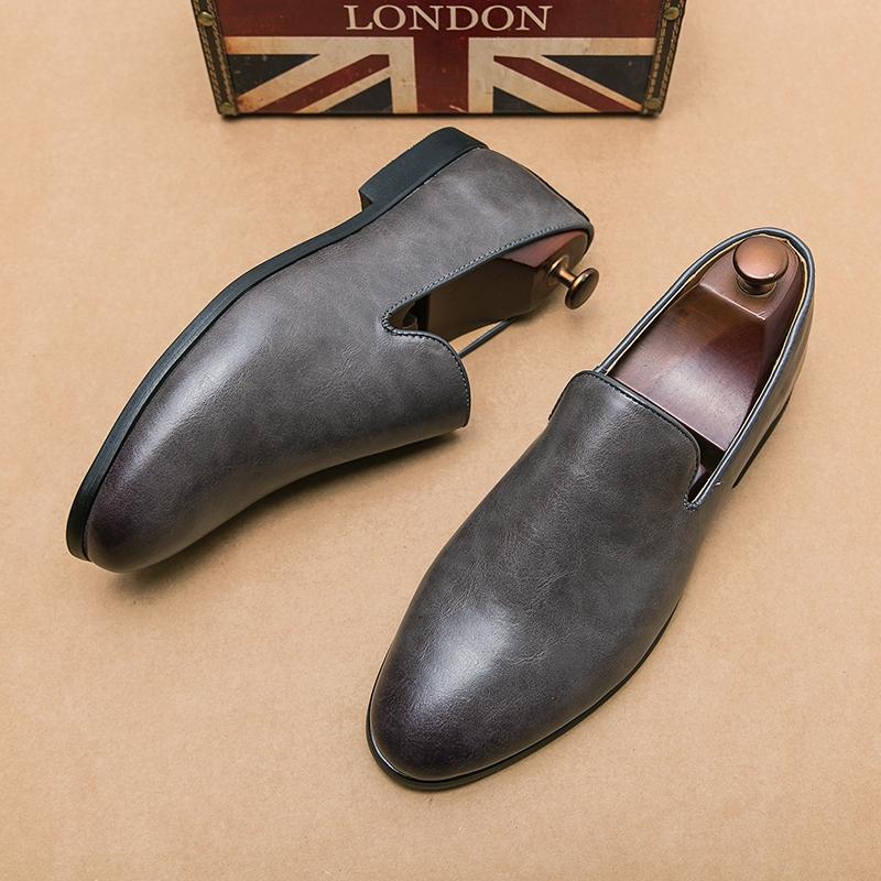 Japanese Men's Loafers Korean Style Summer New British Style Simple Business Formal Slip-On Casual Men's Leather Shoes