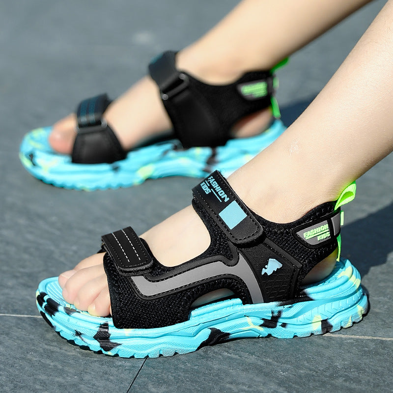 Wholesale children's shoes summer new large children's non-slip soft sole open toe beach shoes primary school students outdoor sandals cross-border