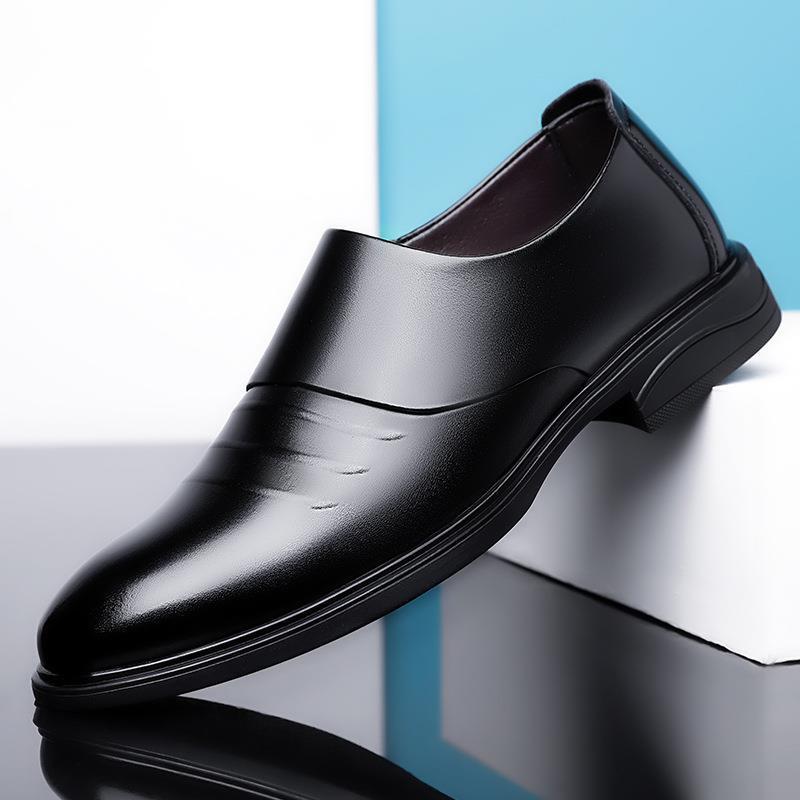 2022 Autumn New Men's Business Formal Leather Shoes Men's Breathable Pointed Toe Slip-On Men's Shoes 906