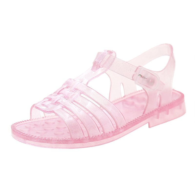 New Cute Children's Garden Shoes Summer Outdoor Sandals PVC Solid Color Princess Bird Nest Shoes Non-slip Slippers