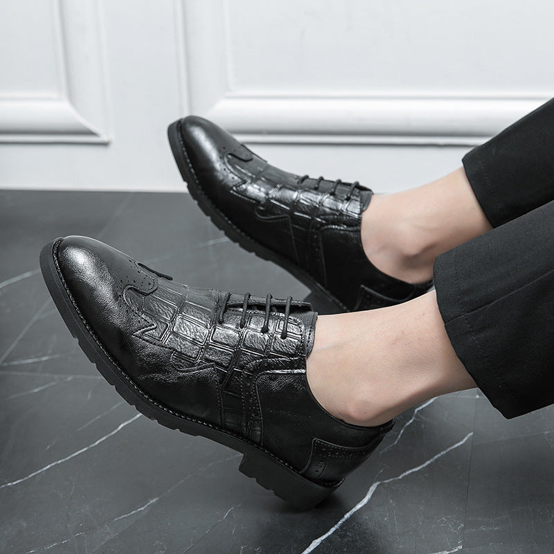 Hairstylist Leather Shoes Men's Large Size Business Formal Casual Shoes Men's British Style Groom's Wedding Shoes Suit Men's Shoes
