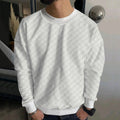 Cross-Border Men's Autumn and Winter Heavy Jacquard Checkerboard European and American Round Neck Casual Bottoming Shirt Men's Knitted Long-Sleeved Sweatshirt Men