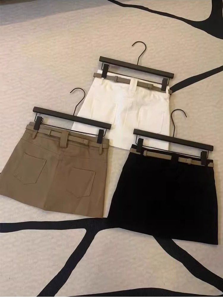 Spring and Autumn New High-Waisted Hip-Hugging Skirt, Slimming and Height-Enhancing Short Skirt, Anti-Exposure Design, Half-Body Skirt, Suit Hip-Hugging Skirt
