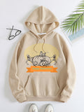 Fashion All-Match Hooded Hoodie Halloween Print