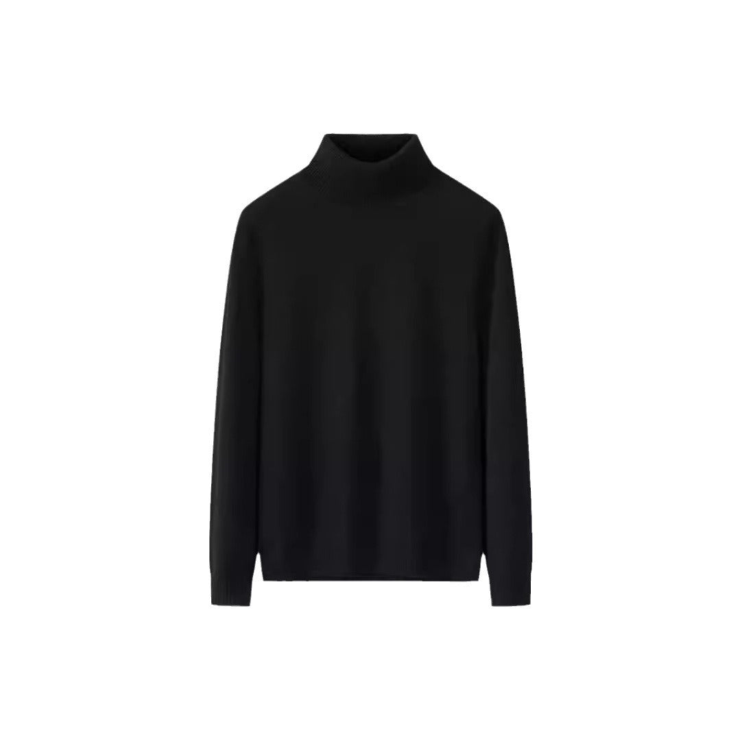Autumn and Winter Half-neck Sweater Men's Loose All-match Thickened Sweater Men's White Base Mid-neck Slim-fit Sweater