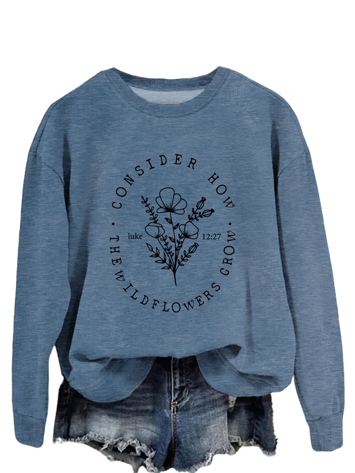 Amazon Fashion Top Consider How the Wildflowers Plaid Pullover Women's Sweatshirt New Style