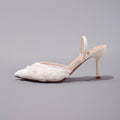 Fashion Lace Splicing High Heels for Women Summer Elegant Sexy Pointed Toe Banquet Wedding Stiletto Sandals Cross-Border Exclusive Supply