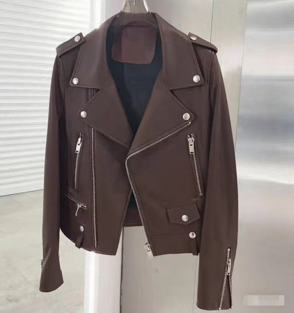 Foreign Trade Men's Clothing Wholesale Men's Motorcycle Leather Jacket 2025 Spring, Autumn and Winter New Leather Jacket Korean Style Slim Men's Leather Jacket