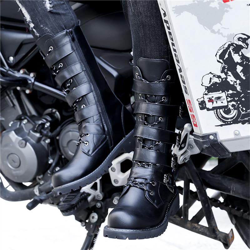 High-Top Long Boots Large Toe Cross-Border Temu Shein Popular Long Boots Men's High-Top Riding Leather Boots Dropshipping
